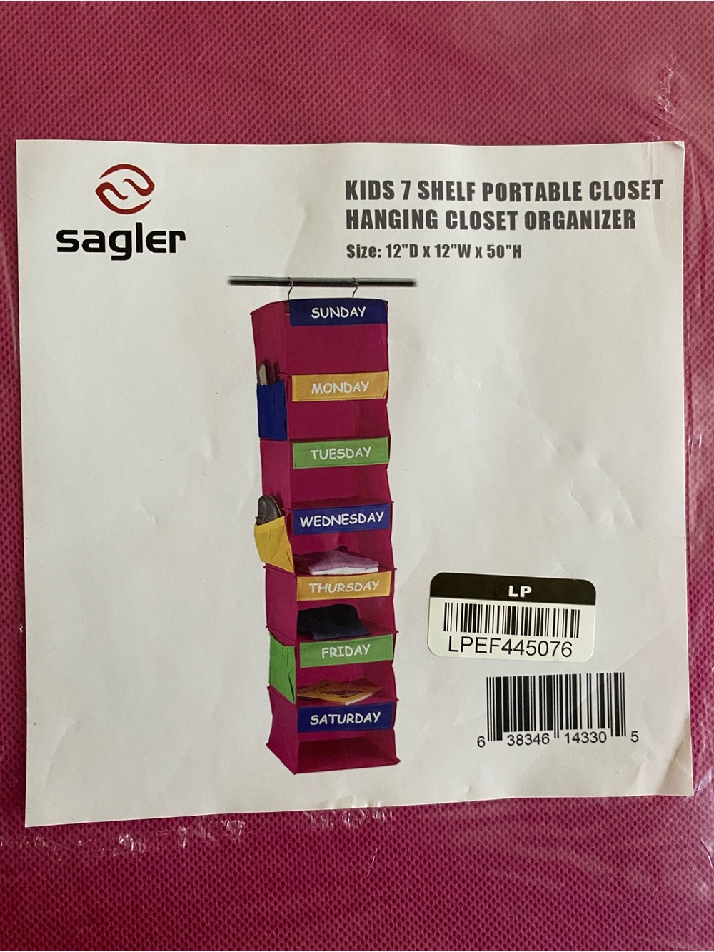 Sagler 7-Shelf Portable Hanging Closet Organizer